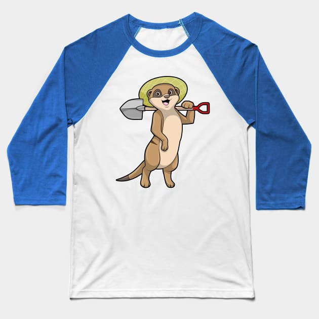 Meerkat as Farmer with Shovel Baseball T-Shirt by Markus Schnabel